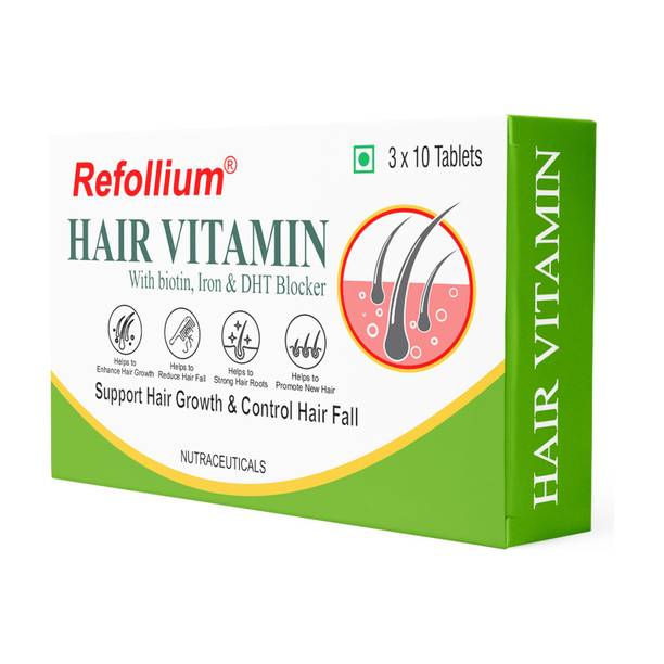 Refollium Hair Vitamins with DHT Blockers & Biotin for Hair Regrowth & Hairfall Control
