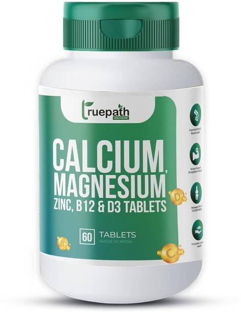 TRUEPATH Calcium Magnesium Zinc,B12+ Vitamin D3 Tablets for Bone & Joint Health-Men,Women