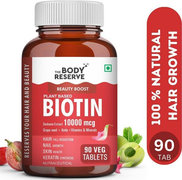THE BODY RESERVE Biotin Tablets 10,000 mcg Biotin for Hair Growth , Skin & Nails Multivitamins