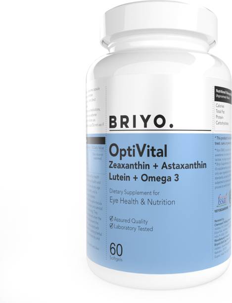 BRIYO OptiVital - Lutein, Zeaxanthin, Astaxanthin And Omega 3 Fatty Acid