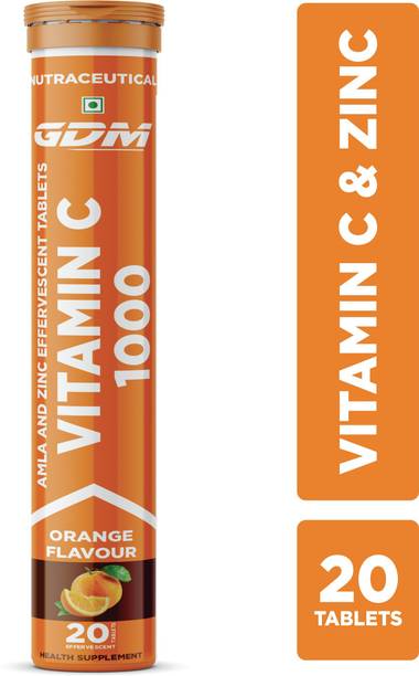 gdm nutraceuticals llp NATURAL VITAMIN C 1000 (Vitamin C & Zinc) - ORANGE FLAVOUR