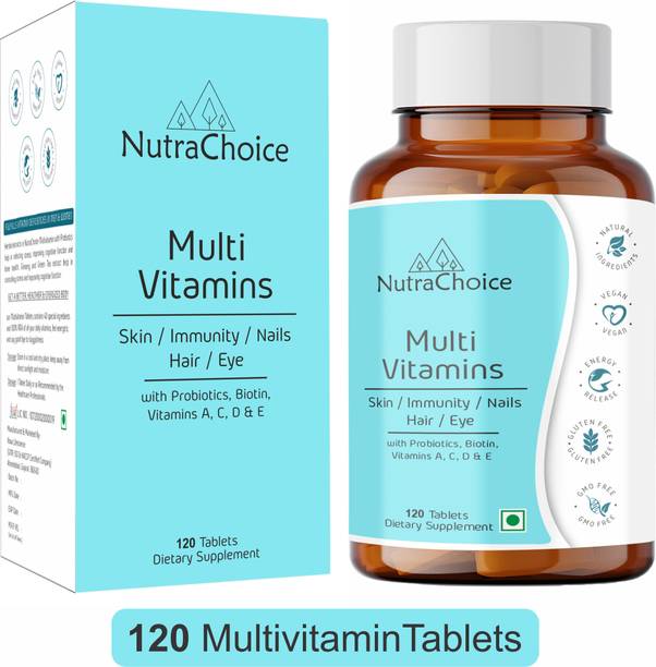NutraChoice Multivitamin Tablets for Men and Women, 40 Nutrients with Probiotics