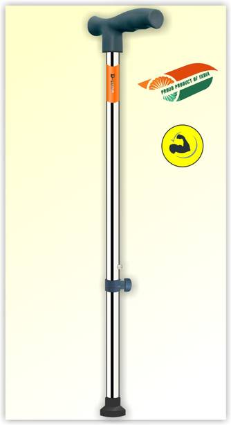 FuelWood Iron One-Leg Walking Stick/Cane Made in India for Old/Handicapped People Ultra Strong/Highly Durable/Light Weight and Extendable up to 11 inches Walking Stick