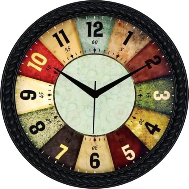 Giftsndecor Analog Wall Clock (Black, Green, Red, With Glass)