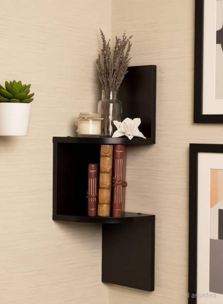 INDIAN DECOR SZY zig zag wall cornwer shelf to enhance the beauty of ytour wall MDF (Medium Density Fiber) Wall Shelf