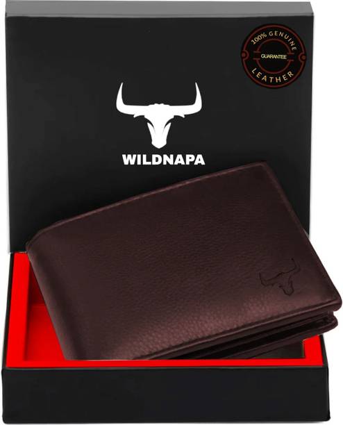 Men Maroon Genuine Leather RFID  Wallet