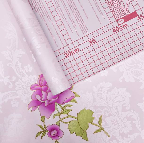 HOMEMATES 304.8 cm Floral Pink Flower Waterproof Wallpaper Peel and Stick (304.8 x 45.72 cm) Self Adhesive Sticker
