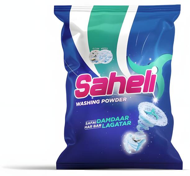 saheli Detergent Washing Powder | Tough on Stains | 2kg (Pack of 1kg X 2pcs) Detergent Powder (N/A)