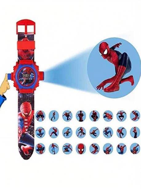 24 Projector Photo Series Digital Spiderman Kids Watch. Digital Watch  - For Boys & Girls Spiderman Digital Light 24 Images spiderman Projector Wrist Led Watch for Kids