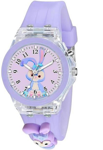 3D Lina Bell Cartoon Kids Analog Watch | 7 Multicolor LED Lights Analog Watch  - For Boys & Girls Analog Watch for Kids|3D Cartoon|7 Multicolor LED Lights with Silicone Strap