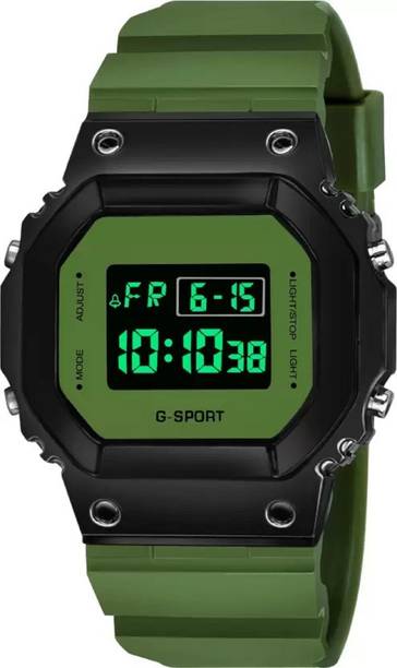 Sports Digital Square Dial Latest LED Watch for Kids Boys, Girls, Unisex watches Digital Watch  - For Boys & Girls HL1015-GREEN