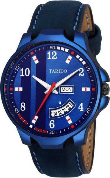 Tarido TD3122SL04 New Generation Blue Dial Blue Genuine Leather Strap Day & Date Working Wrist Analog-Digital Watch  - For Men