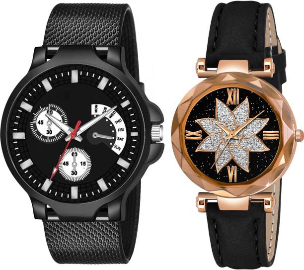 Elegant Matching Couple Analog Watch Combo for Men & Women Analog Watch  - For Couple BH-654