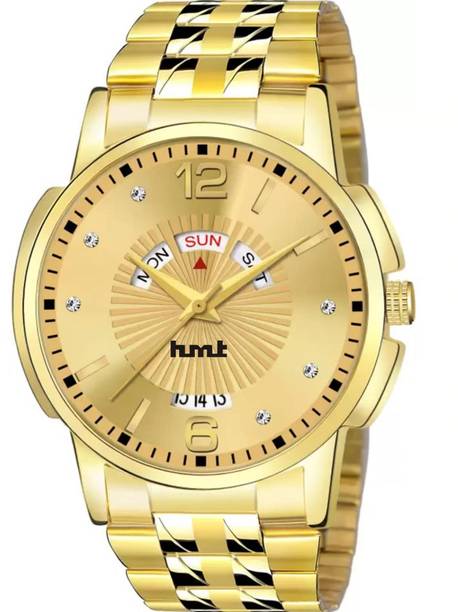 Date Functioning Analog Watch For Men Full Golden Analog Watch  - For Men 9152 HM Full Golden Chain