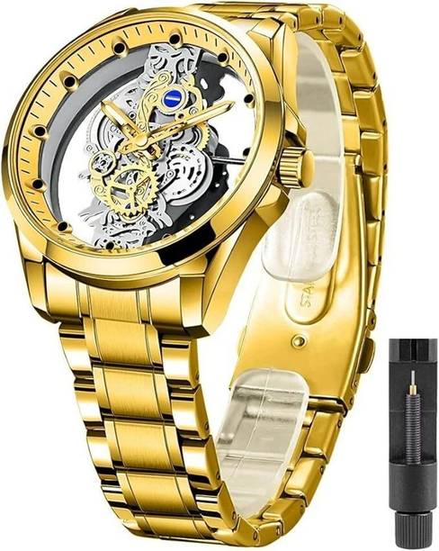 SKELETON DIAL TRANSPARENT SHINING GLASSES ON BOTH SIDE OF DIAL Analog Watch  - For Men & Women SRA1173 -J