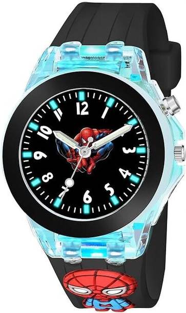 Unisex Kids Pink Printed Dial Pink Glow in Dark Strap Analog Watch  - For Boys & Girls Multicolor Lights 3D Cute Cartoon Multi Function Rubber Strap Kid's Boys