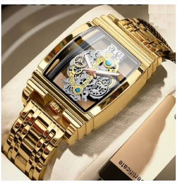 Analog Watch  - For Men & Women LUXURY GOLD SKELETION WATCH FOR MEN Analog WatchJ -J