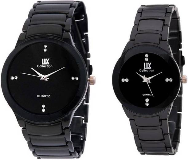 Black Color Couple watch Analog Watch  - For Boys & Girls iic Black Couple