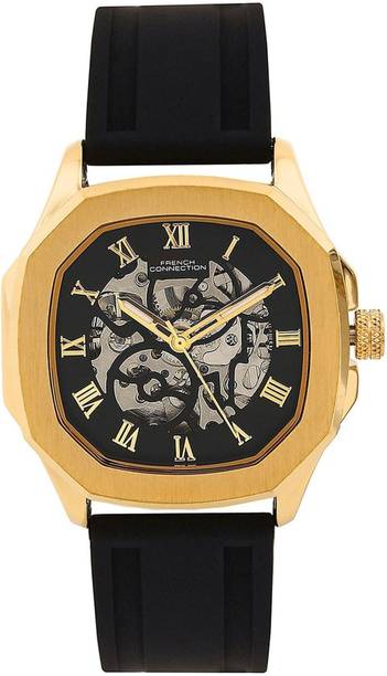 Men's Black Automatics Watch | Black Textured Square Dial Analog Watch - For Men FCA05-2