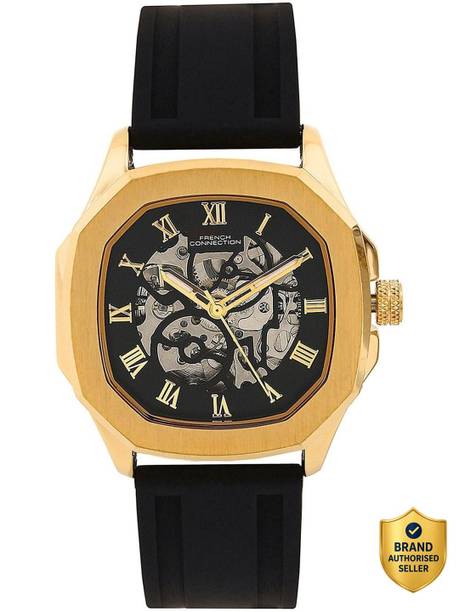Men's Black Automatics Watch | Black Textured Square Dial Analog Watch - For Men FCA05-2