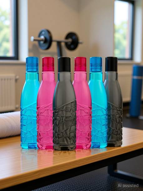 2Mech Iconic design Bottle Set of 6, Office Bottle Gym Bottle 1000 ml Bottle 1000 ml Plastic Bottle