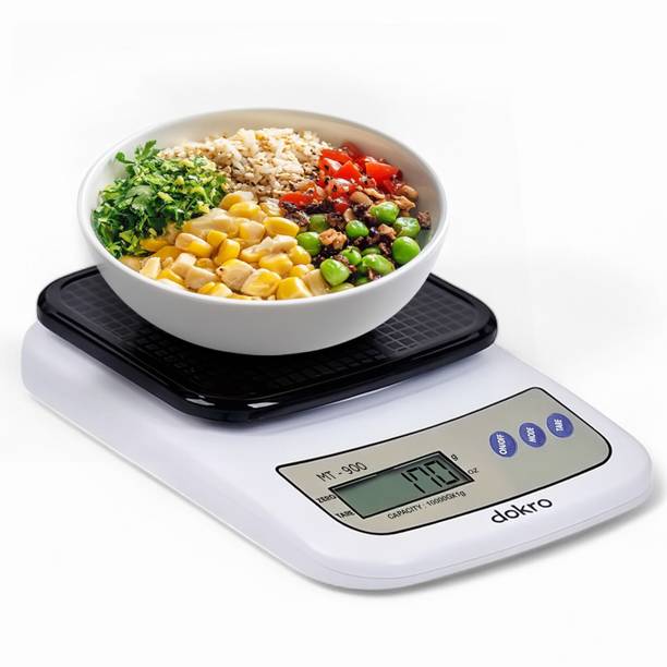 dokro Kitchen Scale, High precision sensors, TARE function,� 1g-10Kg Range(White) Weighing Scale