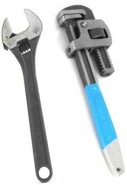 ATC 1273-12inch Pipe Wrench with 1172-10inch Adjustable Single Sided Pipe Wrench