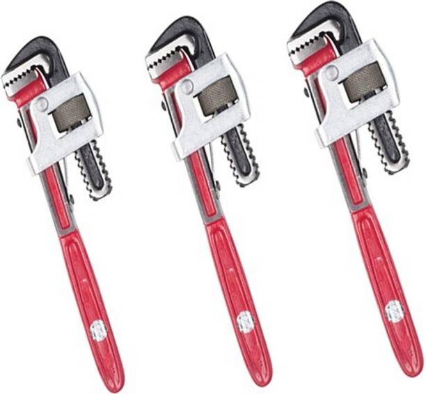 Heavy Duty Pipe Wrench Set of 3-14 inch Single Sided Pipe Wrench