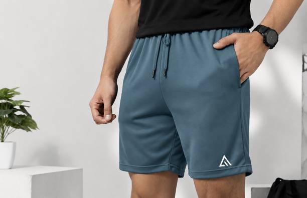 Adrenex Printed Men Green Gym Shorts, Running Shorts, Sports Shorts, Casual Shorts