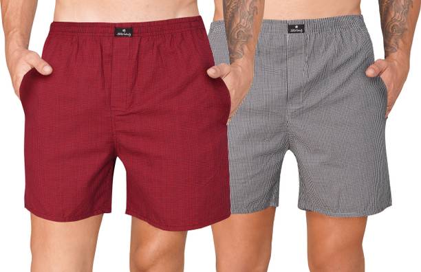 String Checkered Men Multicolor Boxer Shorts