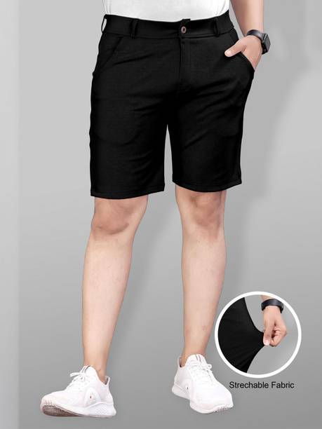 solidplay Solid Men Black Casual Shorts