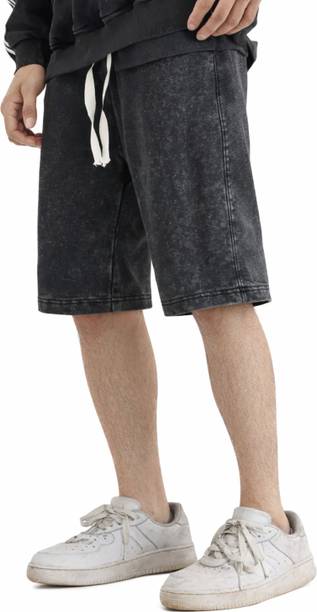 Be Savage Striped Men Black Casual Shorts, Gym Shorts