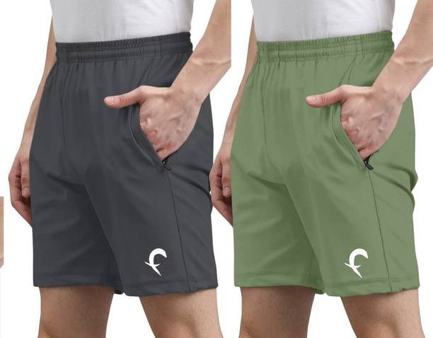 Flicfol Solid Men Multicolor Sports Shorts