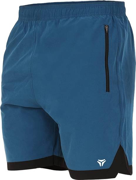 Solid Men Blue Running Shorts