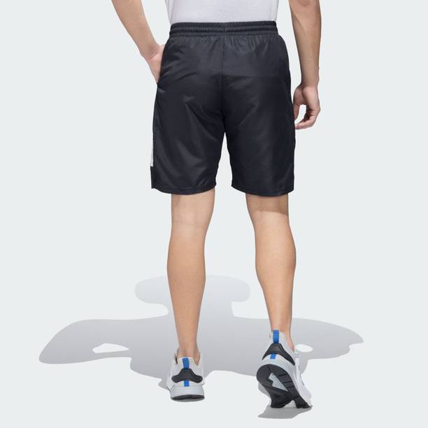 Striped Men Black Sports Shorts