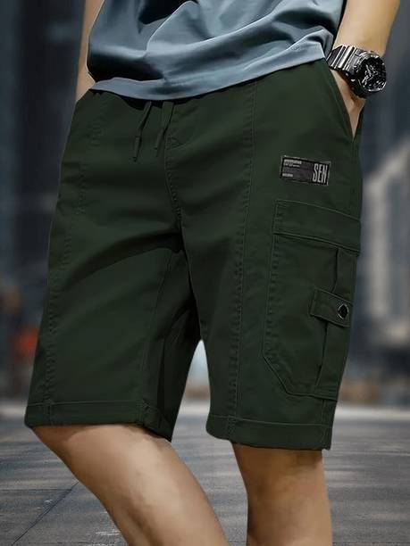 Self Design Men Multicolor Cargo Shorts
