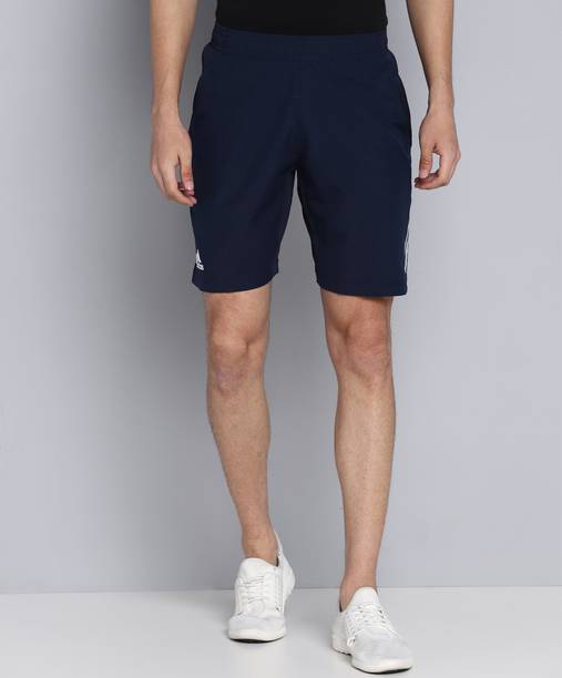 Solid Men Dark Blue Sports Shorts