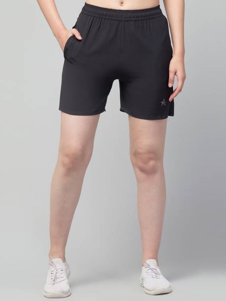 ARSHEEN ADORE Solid Women Grey Sports Shorts