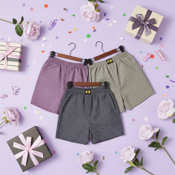 AVINEKA MART Printed, Geometric Print Men & Women Multicolor Boxer Shorts