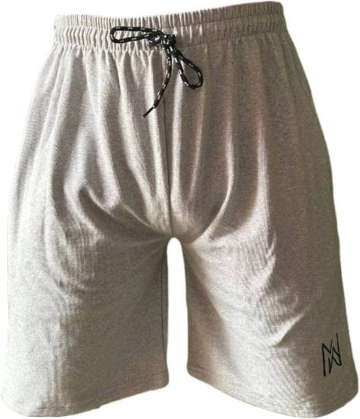 MAWA Solid Men Grey Casual Shorts, Night Shorts, Bermuda Shorts, Regular Shorts, Board Shorts, Basic Shorts