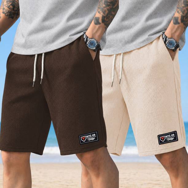Yazole Solid Men Multicolor Regular Shorts