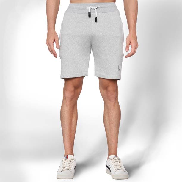 HealthHike Solid Men Silver Regular Shorts