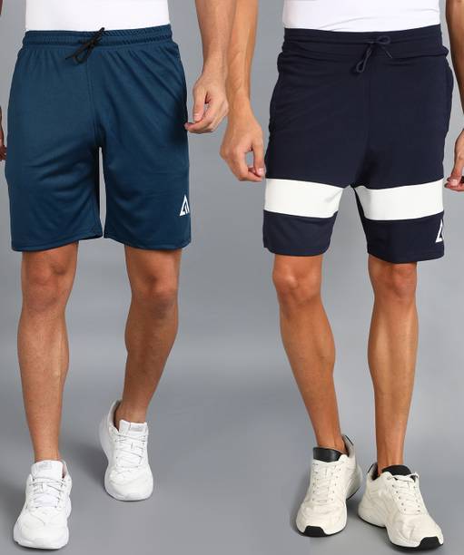 Adrenex Color Block Men Blue, Dark Blue Basic Shorts