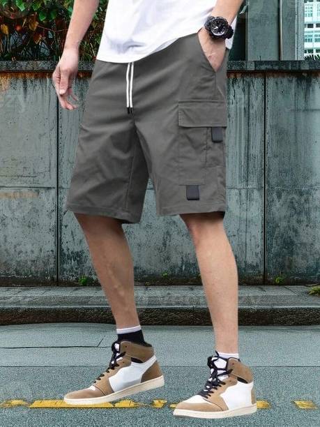 TorontoCN Solid Men Dark Grey Cargo Shorts