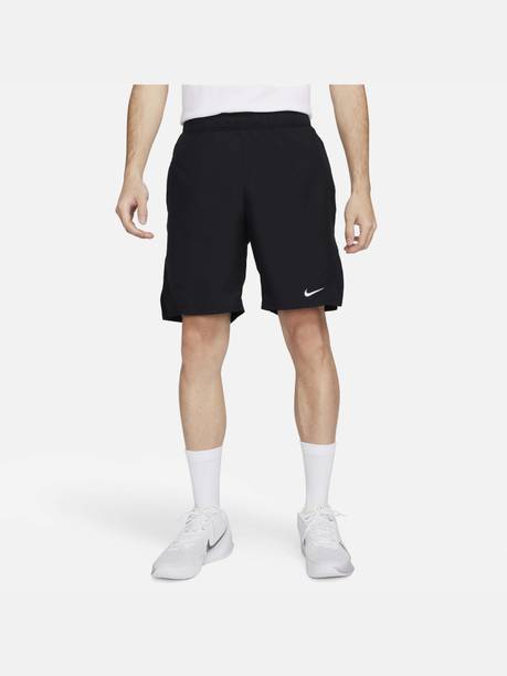 Solid Men Black Sports Shorts