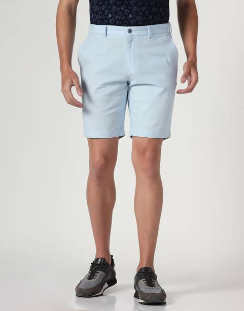 Solid Men Blue Basic Shorts