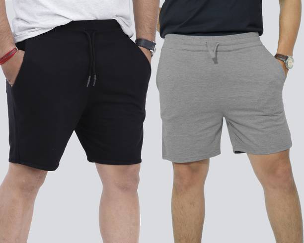 scrott fitness Solid Men Black, Grey Basic Shorts