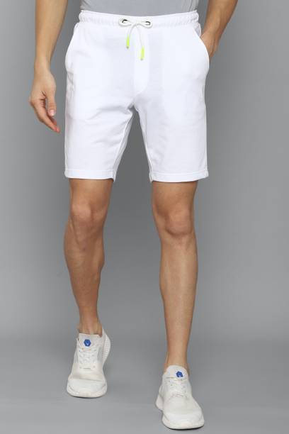 Solid Men White Regular Shorts