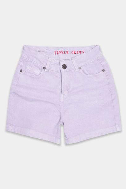 Solid Women Denim Purple Beach Shorts