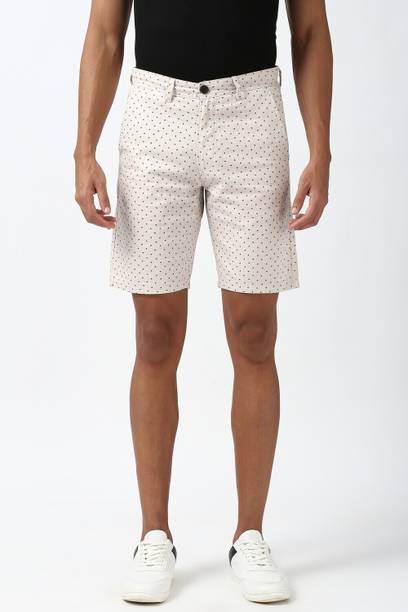 Printed Men White Regular Shorts